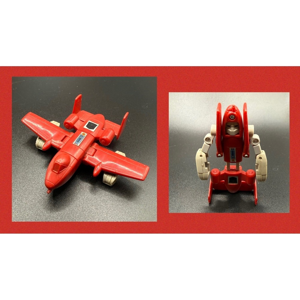Vintage G1 1985 Transformers Powerglide Red Takara Japan Action Figure
